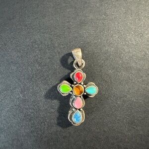 Multicolor Cross Pendant